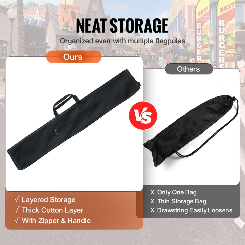 Reklaminė vėliava-plunksna VEVOR FLB-4.5-1C, 4,98 m aukščio