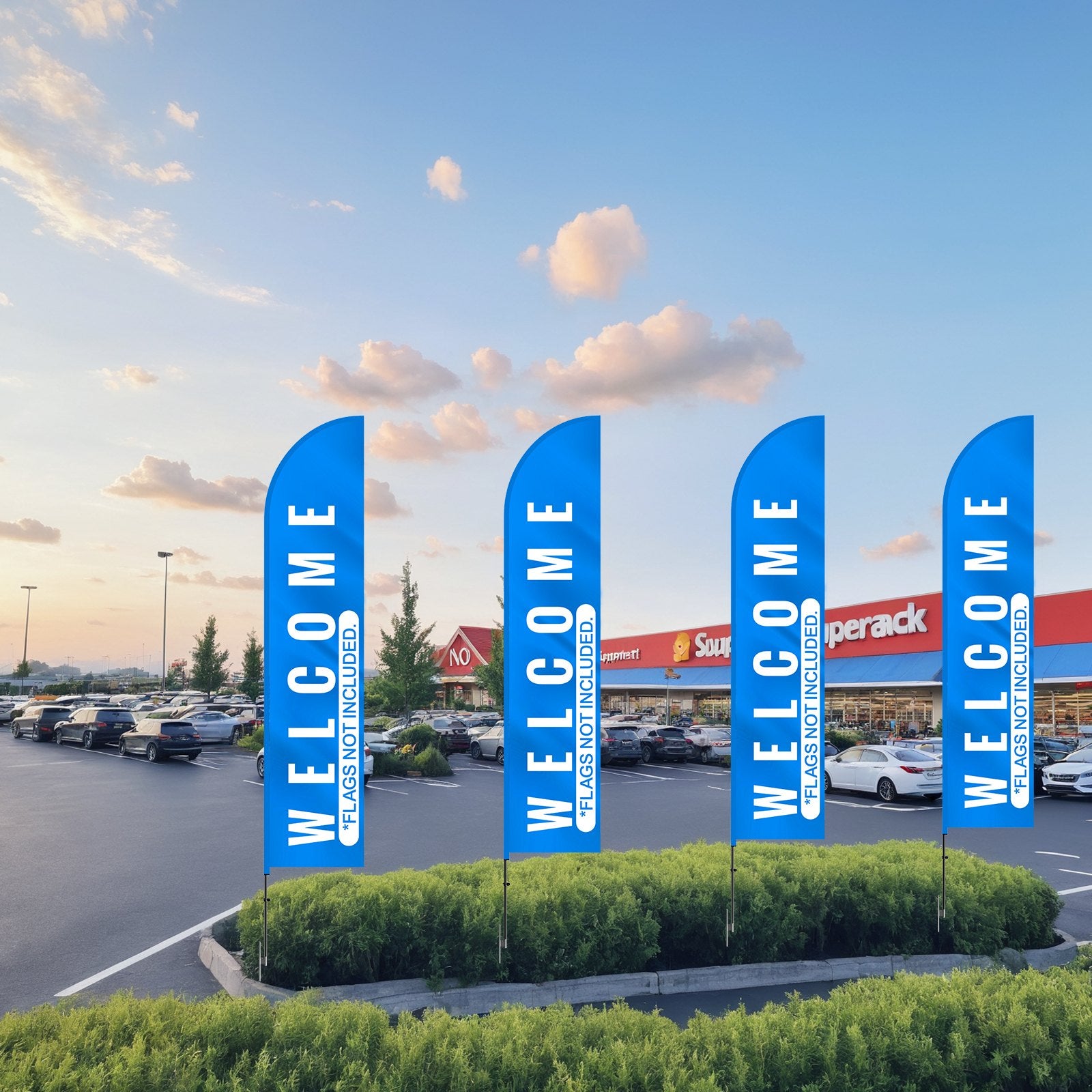 Reklaminės vėliavos stiebų rinkinys VEVOR FLB-4.5-4, 4 vnt., 4,98 m