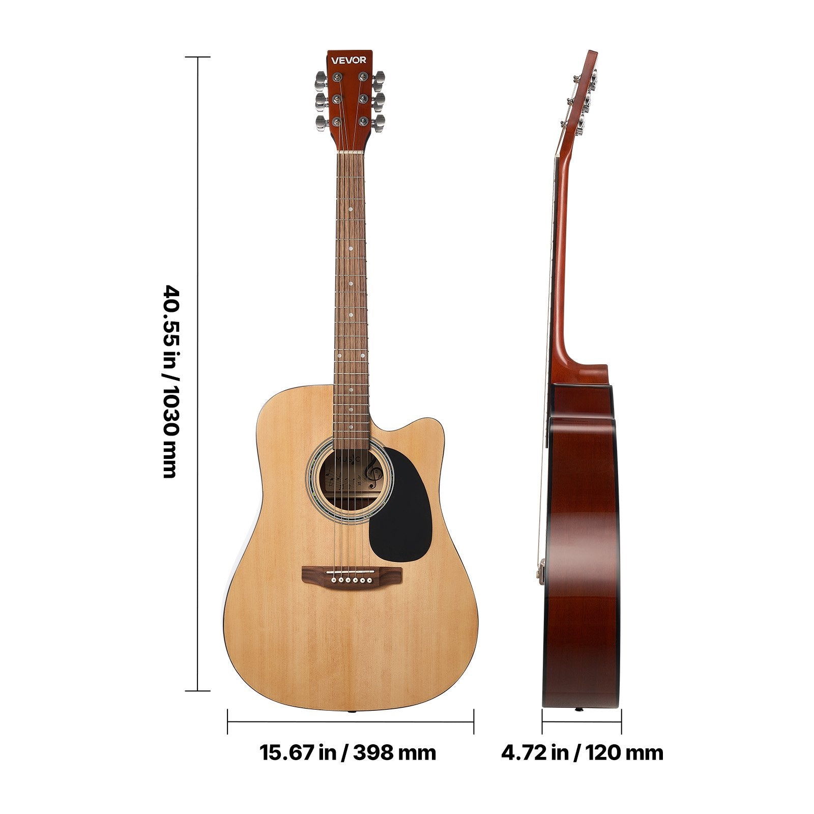 Akustinė gitara VEVOR FG068C-41N, 41 colio (104 cm)