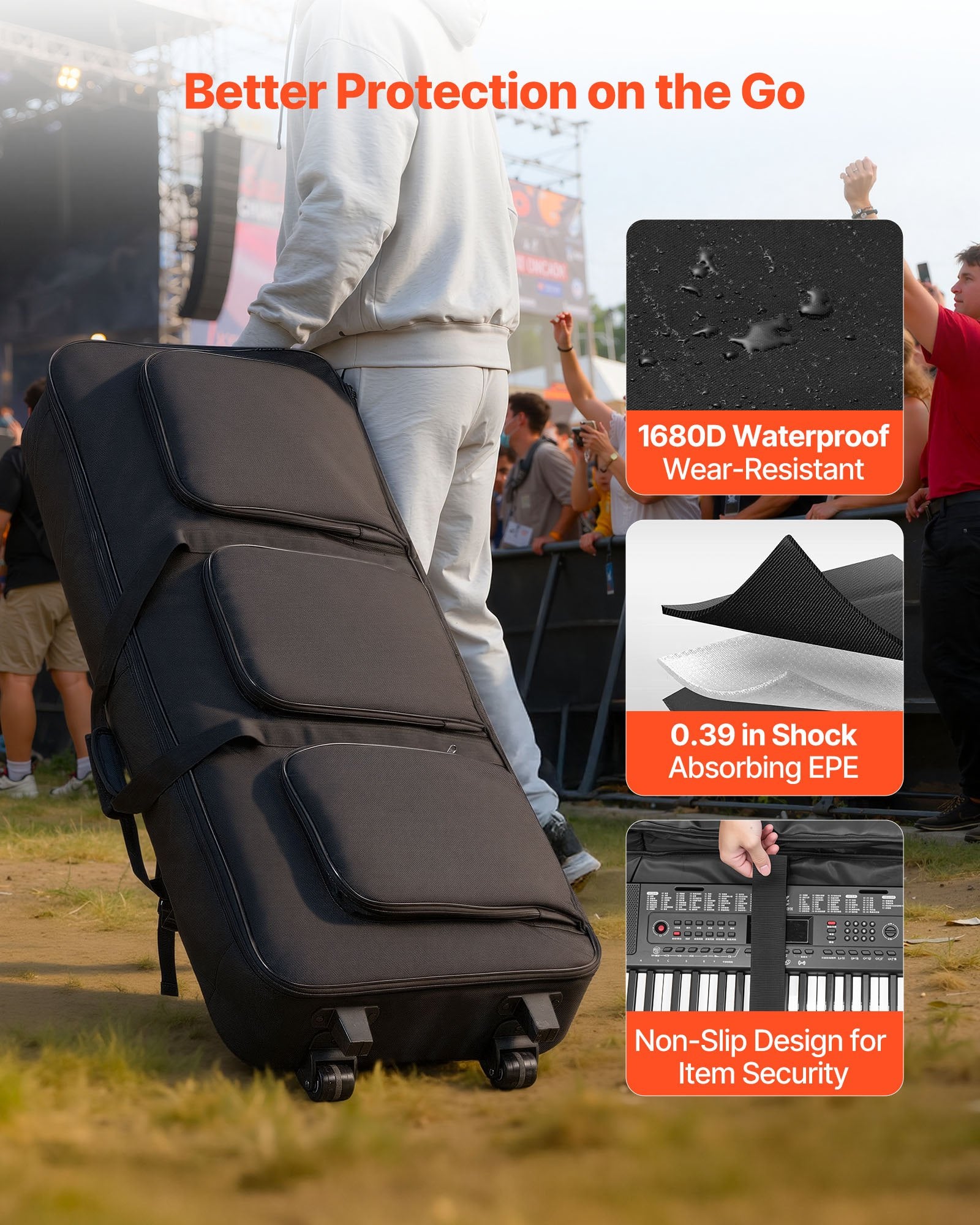 Klaviatūros dėklas VEVOR ZL-SND-0684, 88 klavišų instrumentams