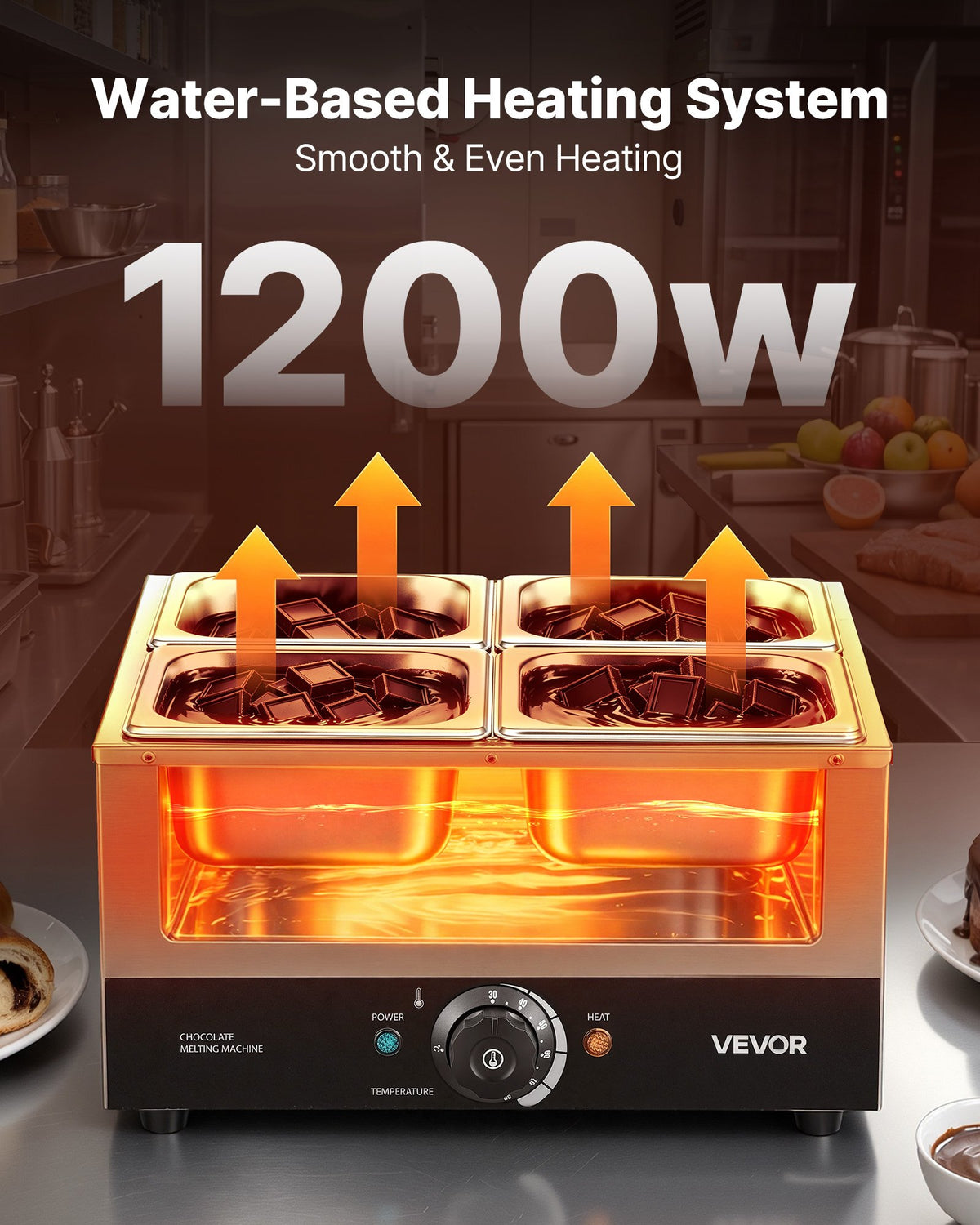 Šokolado lydymo aparatas VEVOR CS-4A, 1200 W