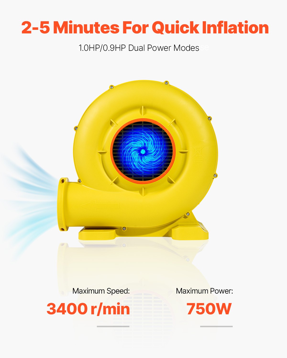 Oro pūstuvas pripučiamoms pramogoms VEVOR SH-E7 MULTI, 690 W