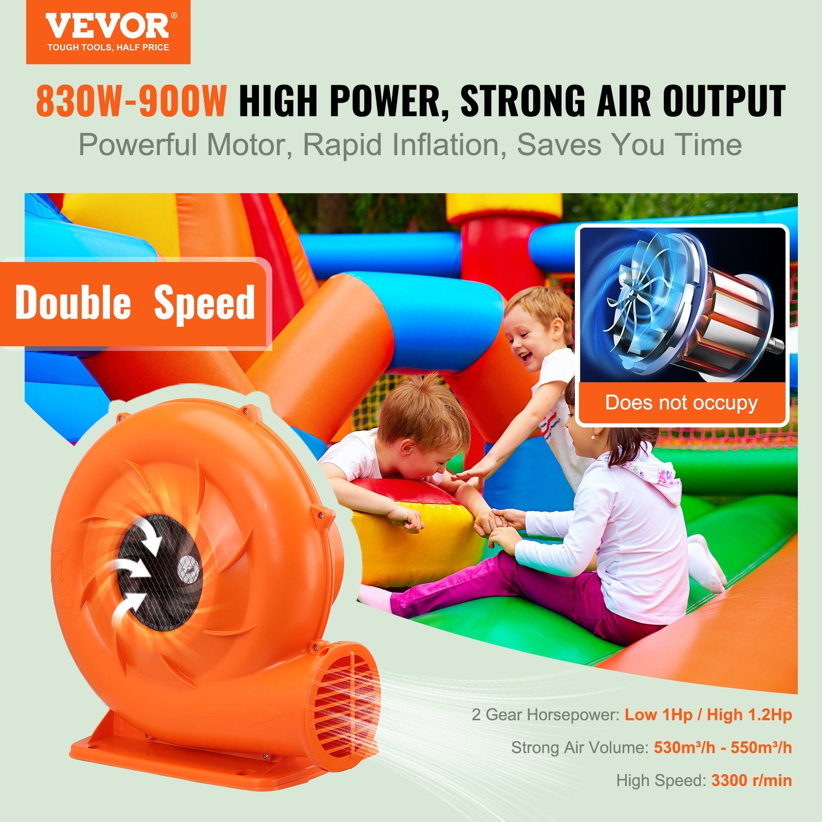 Oro pūstuvas VEVOR DS-1.25L, 850W