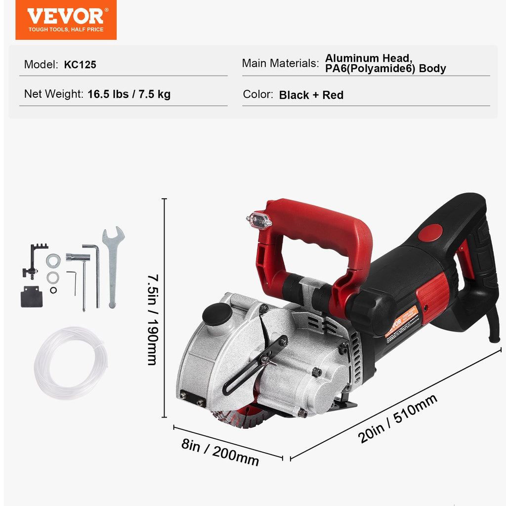 Mūro rėžtuvas VEVOR KC125, 2500W