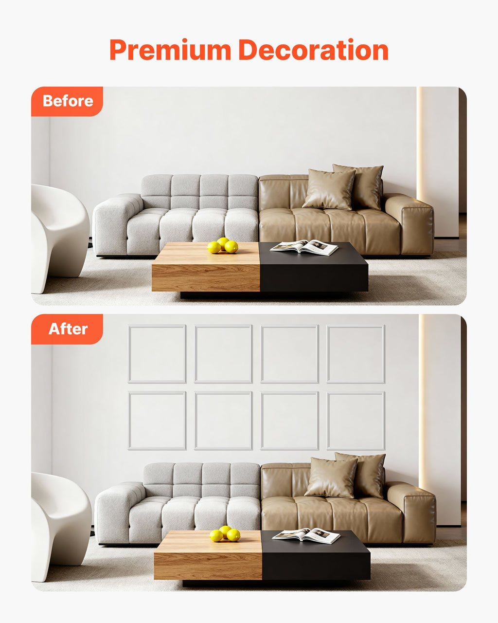 Sienų apdailos rėmeliai VEVOR JX36#-L2438, 12 vnt. rinkinys
