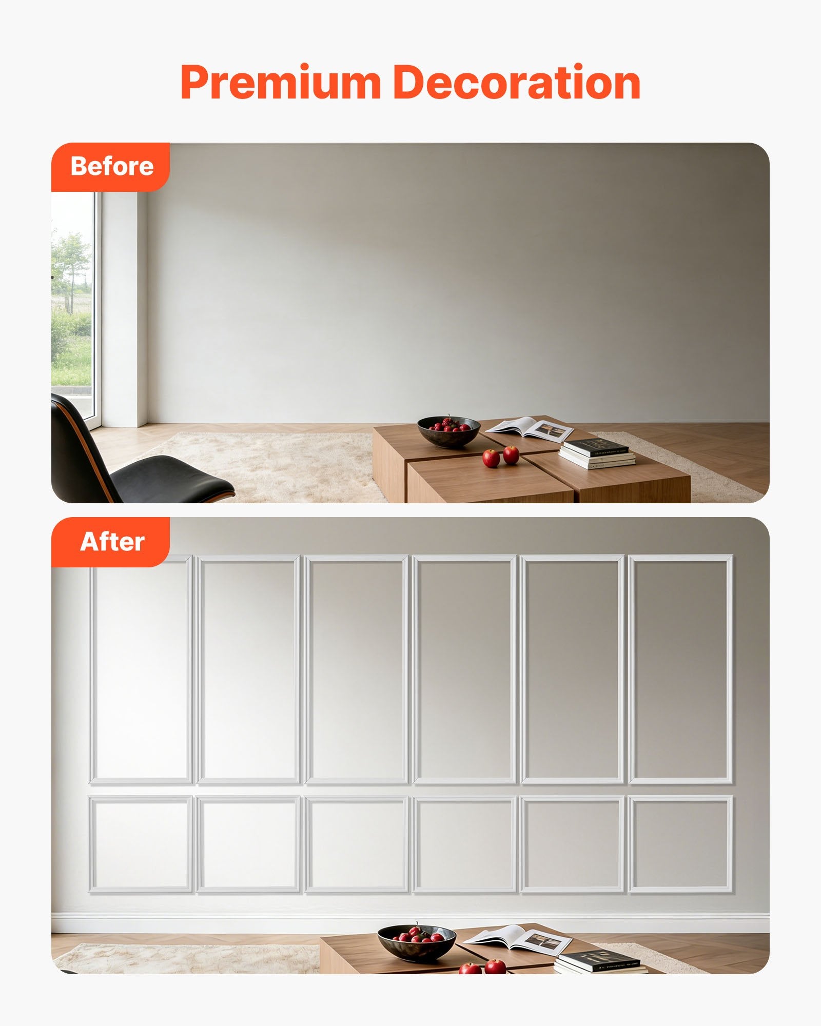 Sienų apdailos juostų rinkinys VEVOR JX60#-L3842, 6 vnt.