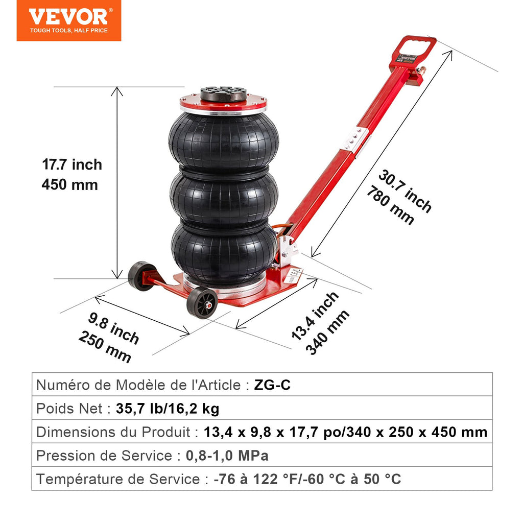 Pneumatinis domkratas VEVOR ZG-C, 3 tonos