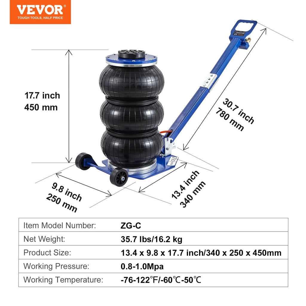 Pneumatinis keltuvas VEVOR ZG-C, 3 tonos