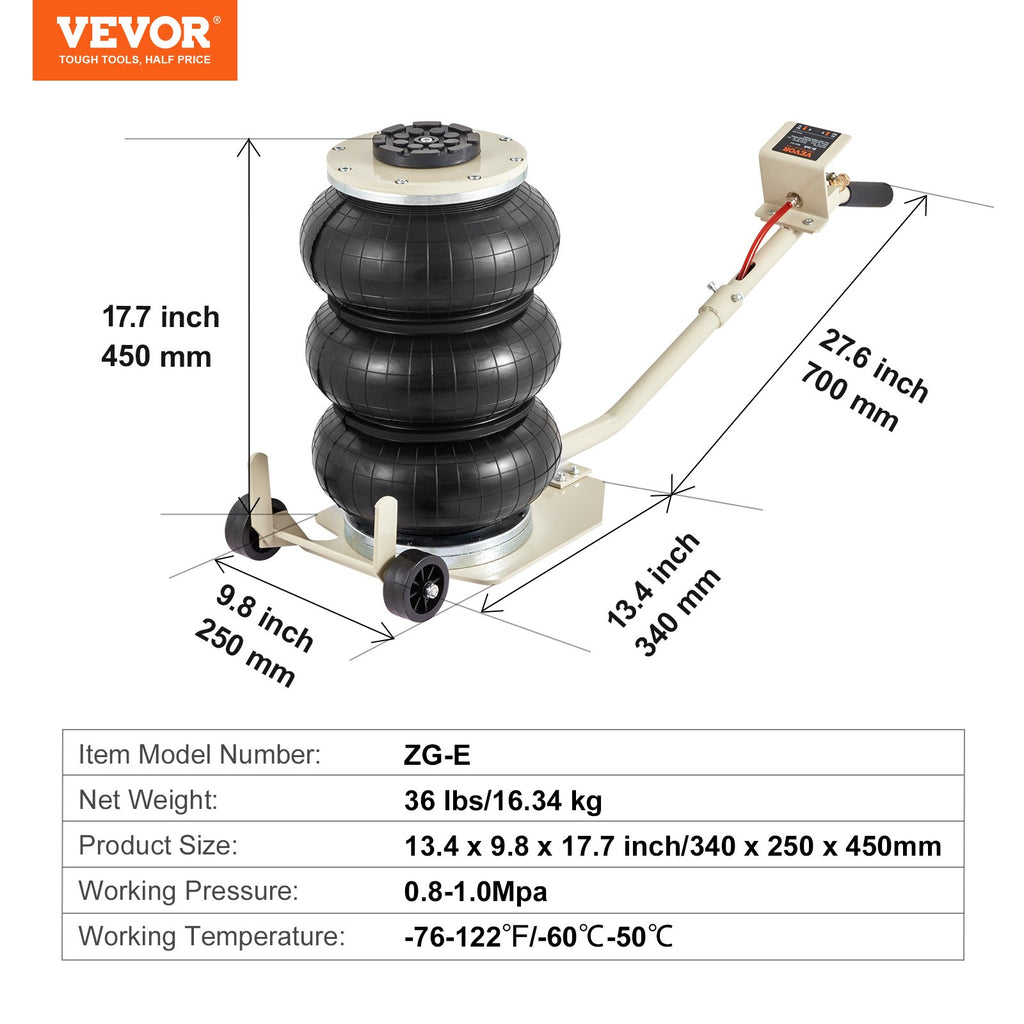 Pneumatinis domkratas VEVOR ZG-E, 3 tonos