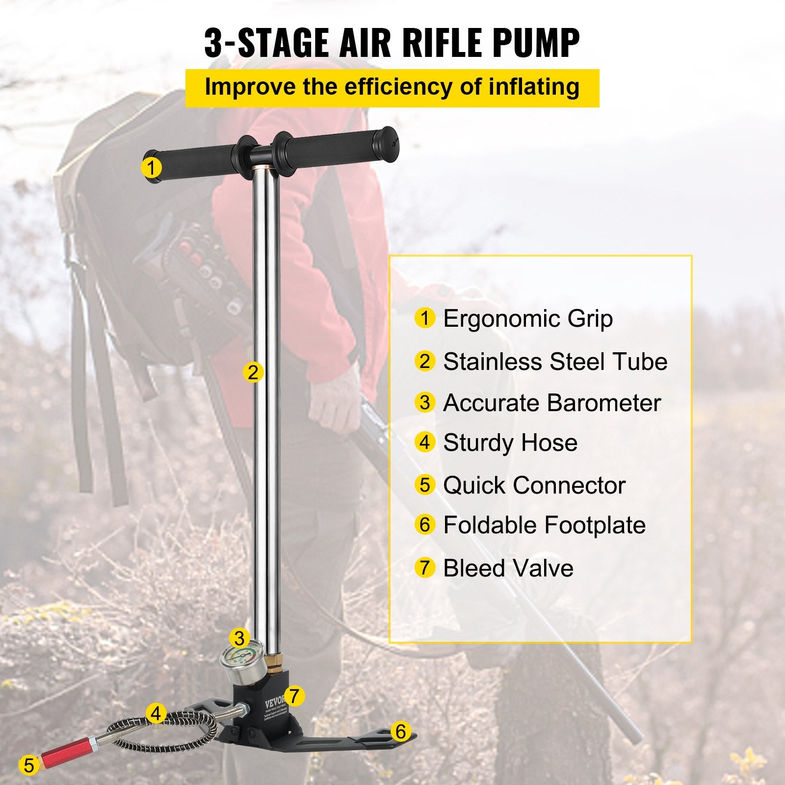 PCP aukšto slėgio pompa VEVOR 3-Stage, 4500 psi