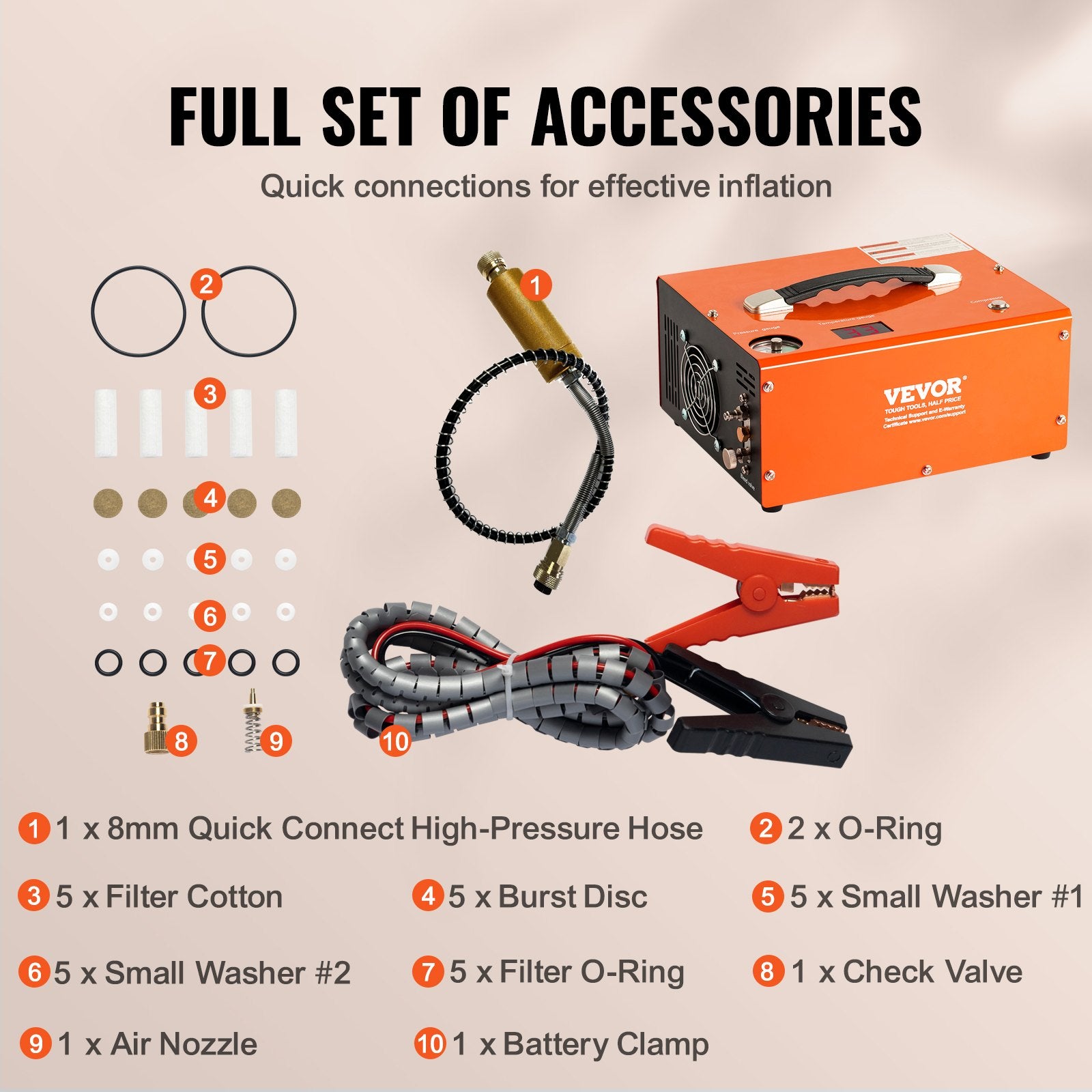 PCP oro kompresorius VEVOR SS-PAC02B, 4500 PSI