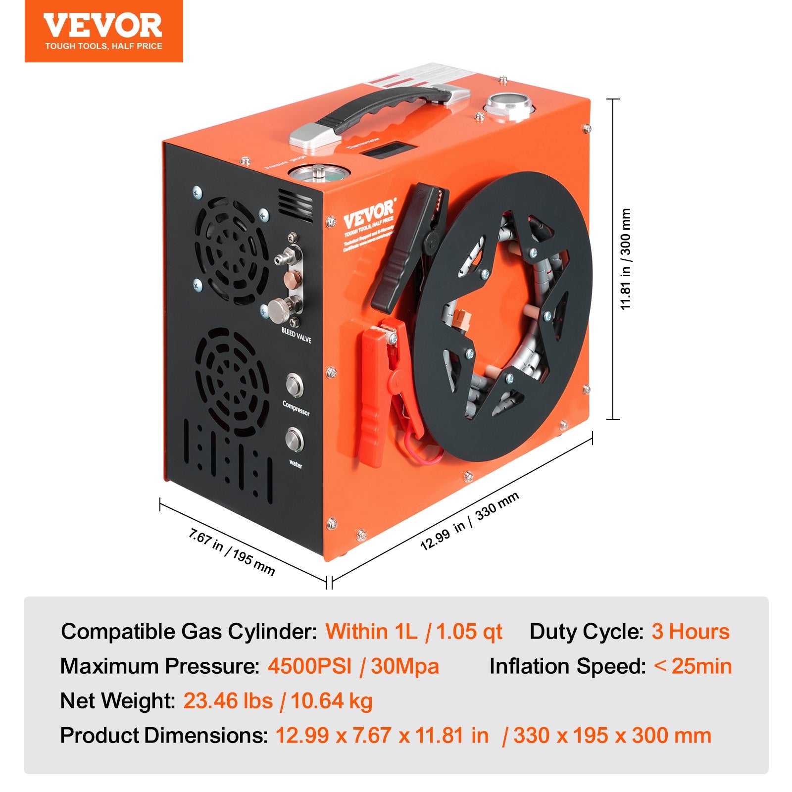 PCP oro kompresorius VEVOR SS-PAC04A, 300 bar