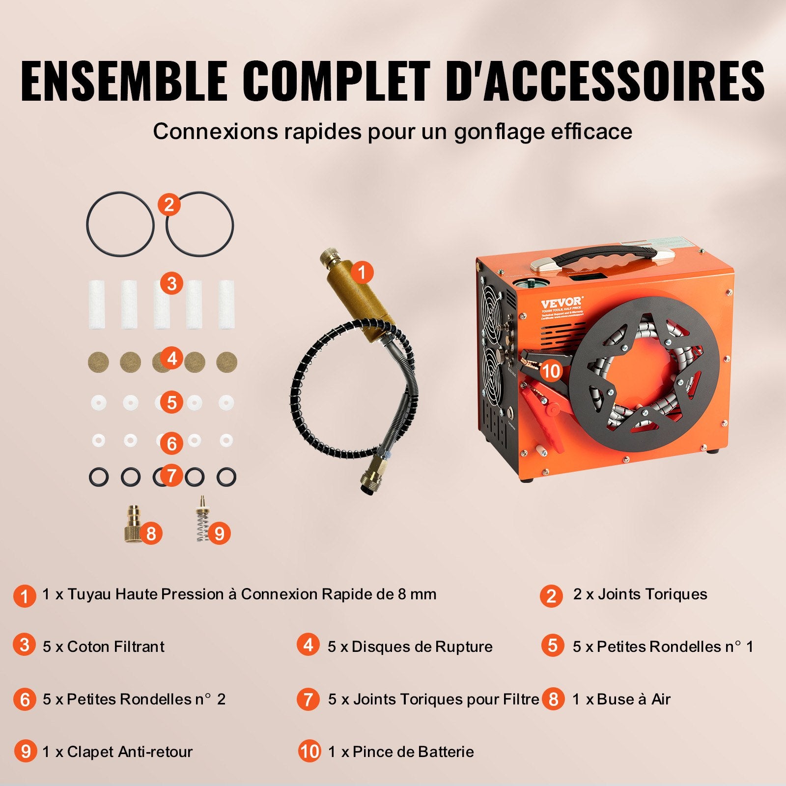 PCP oro kompresorius VEVOR SS-PAC03B, 300 bar
