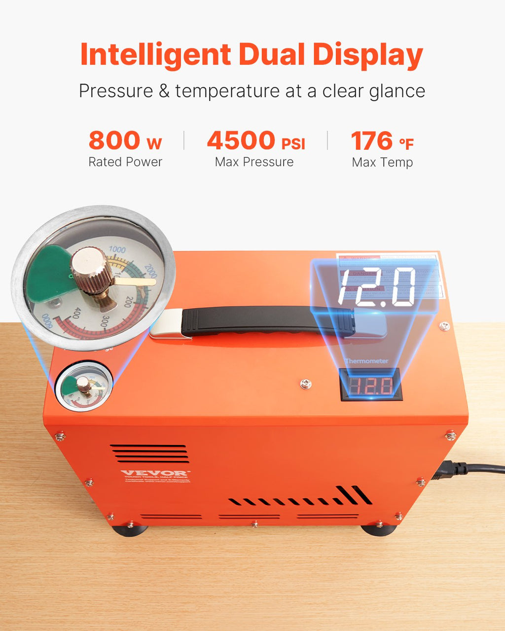 PCP oro kompresorius VEVOR 800W, 30Mpa