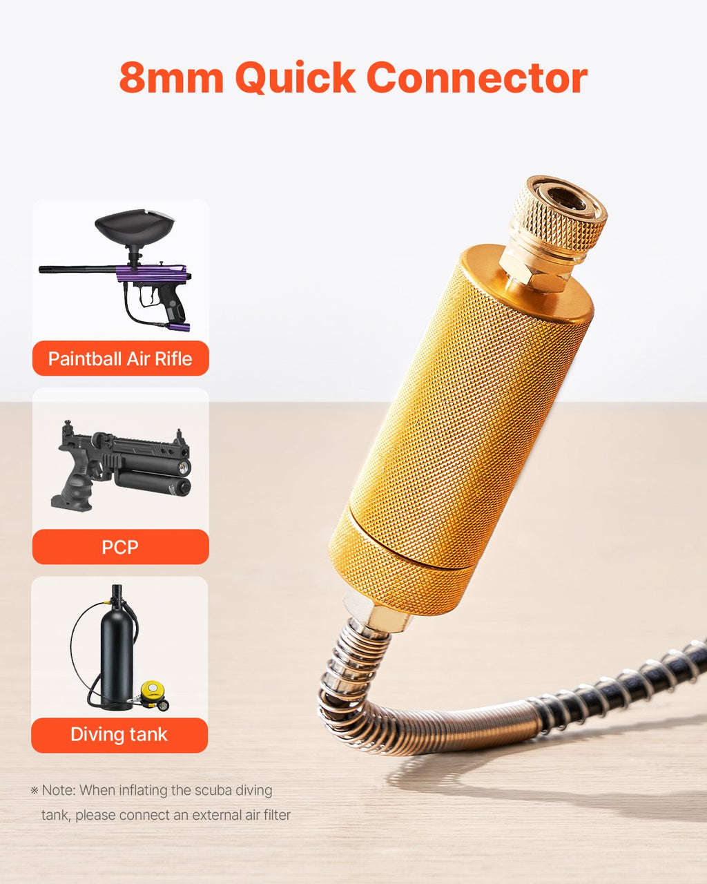 PCP oro kompresorius VEVOR 800W, 30Mpa