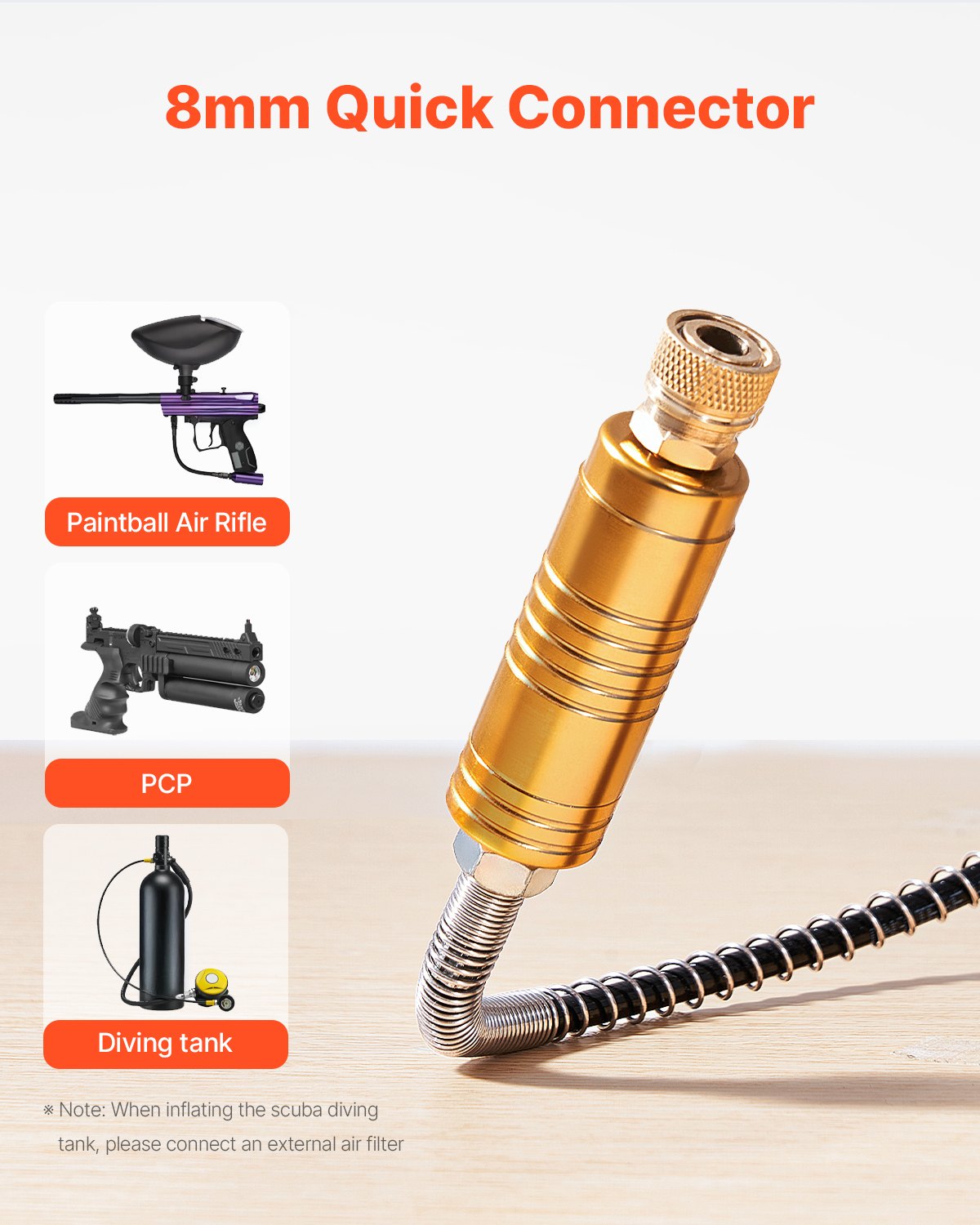 PCP oro kompresorius VEVOR, 4500PSI / 30Mpa