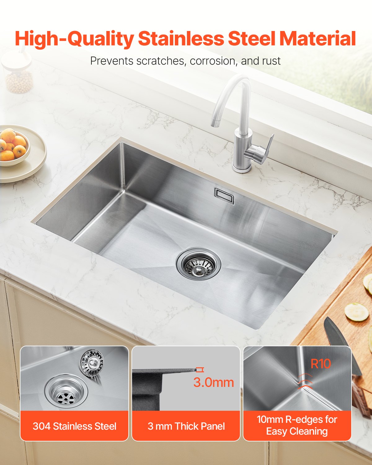Virtuvinė plautuvė VEVOR U764319RS0, 76 cm