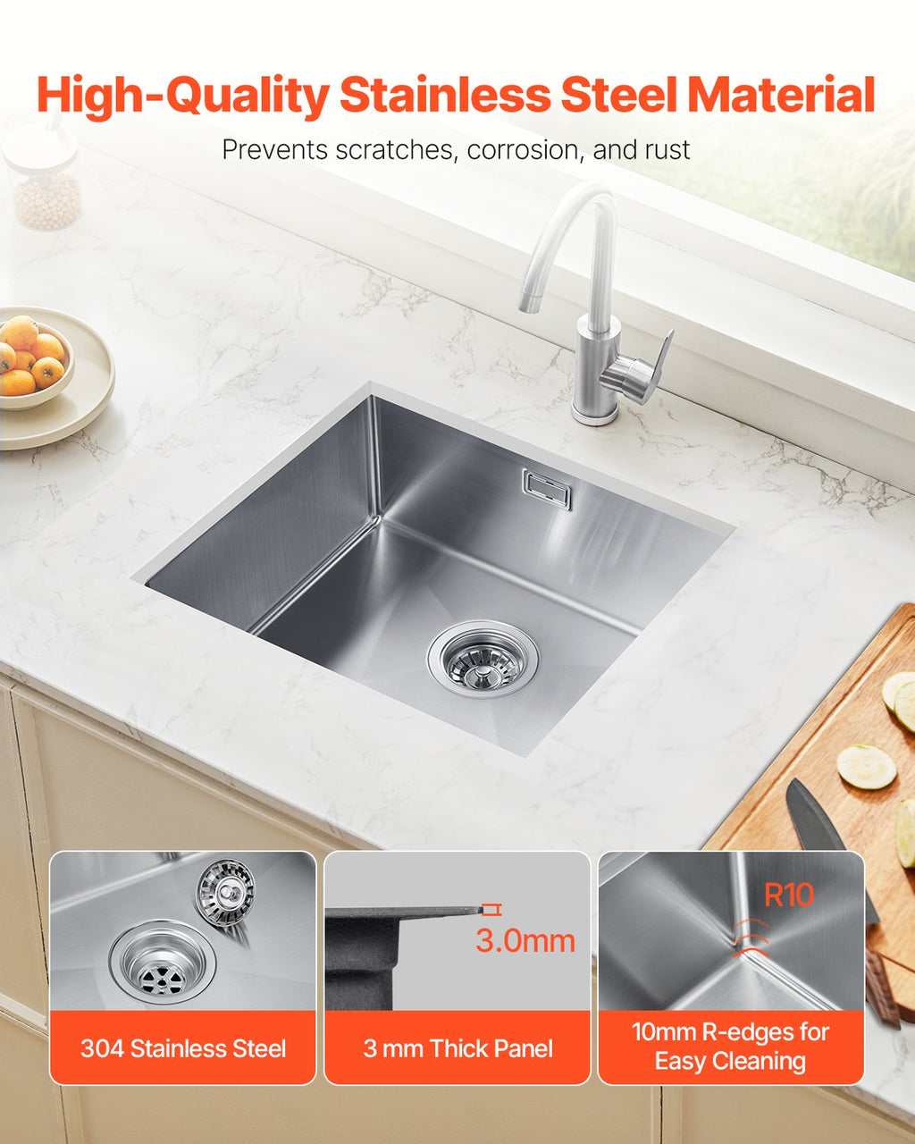 Virtuvinė plautuvė VEVOR U504319RS0, 50 cm
