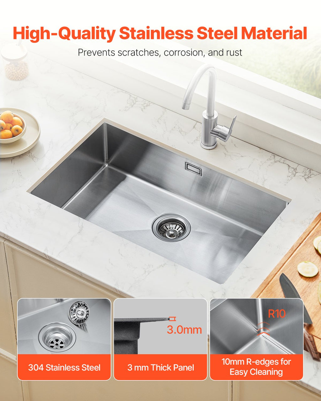 Virtuvinė plautuvė VEVOR U704319RS0, 70 cm