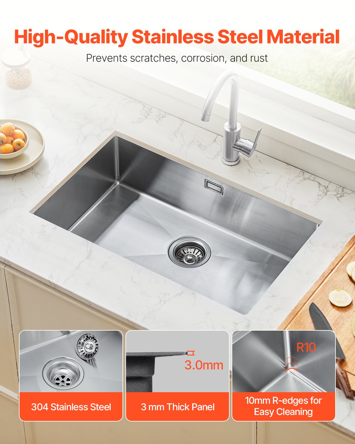 Virtuvinė plautuvė VEVOR U704319RS0, 70 cm