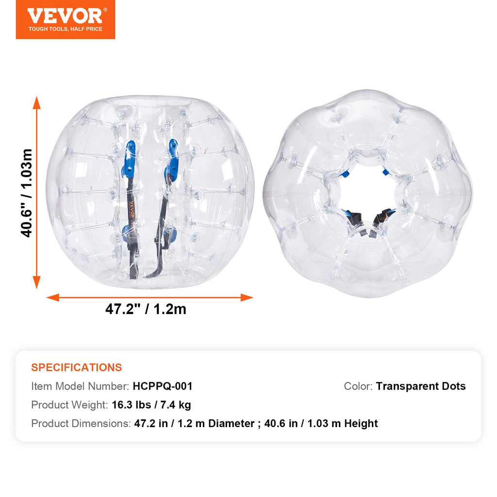 Pripučiamas pramogų kamuolys VEVOR HCPPQ-001, 1,2 m skersmens