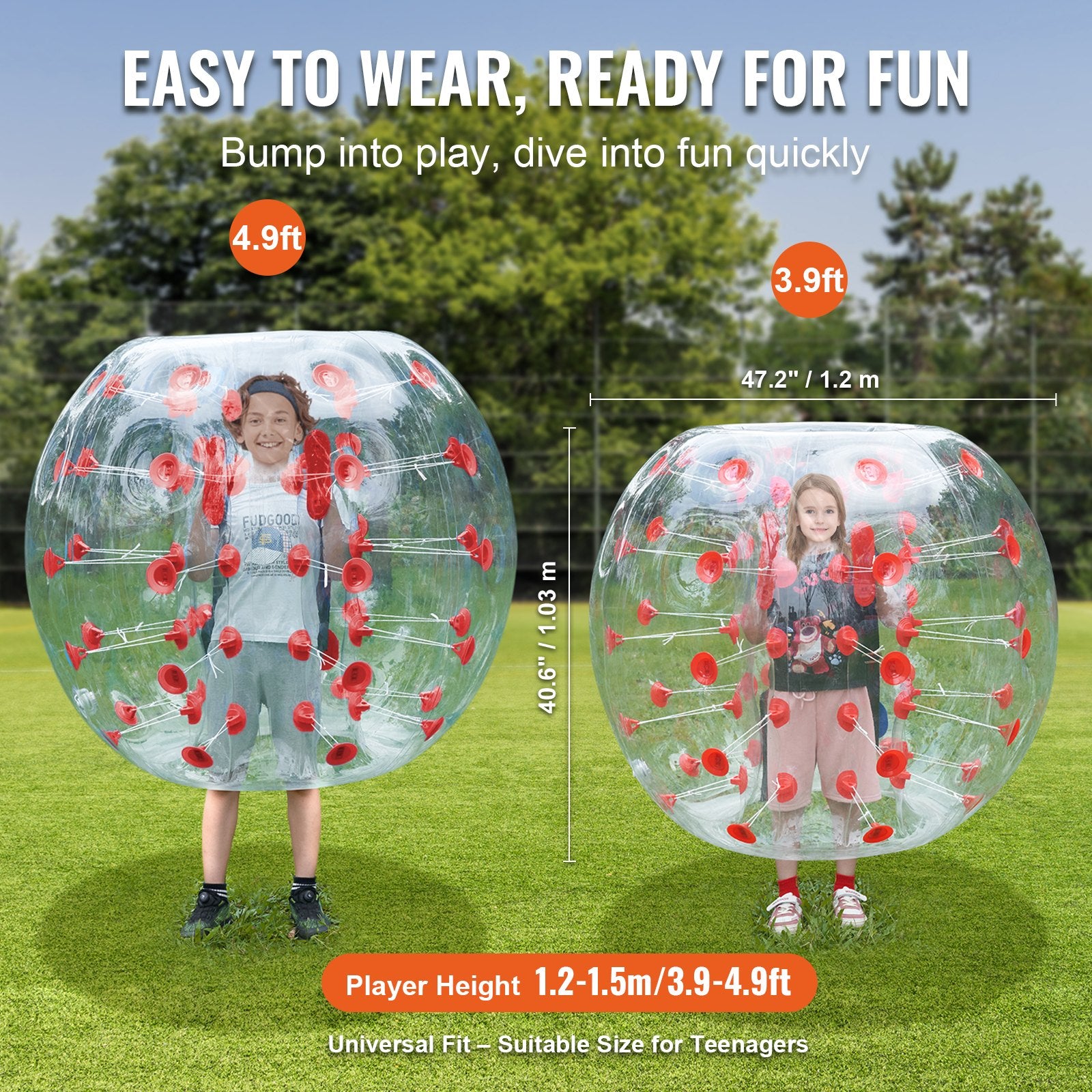 Pripučiamas pramogų kamuolys VEVOR HCPPQ-004, 1,2 m skersmens