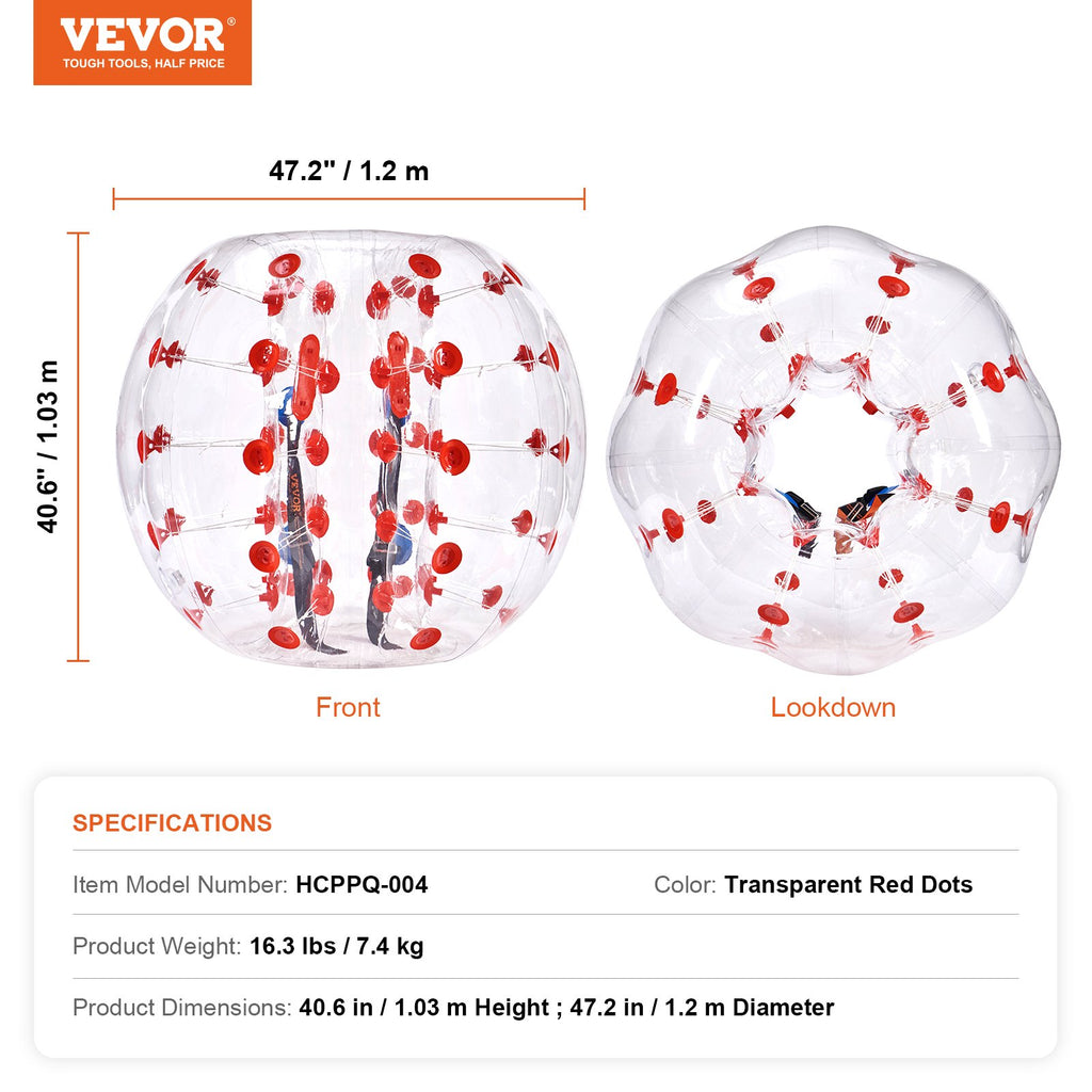Pripučiamas pramogų kamuolys VEVOR HCPPQ-004, 1,2 m skersmens