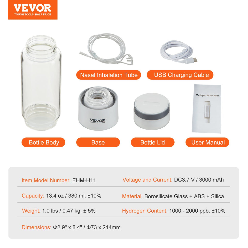 Vandenilio vandens generatorius VEVOR EHM-H11, 380 ml