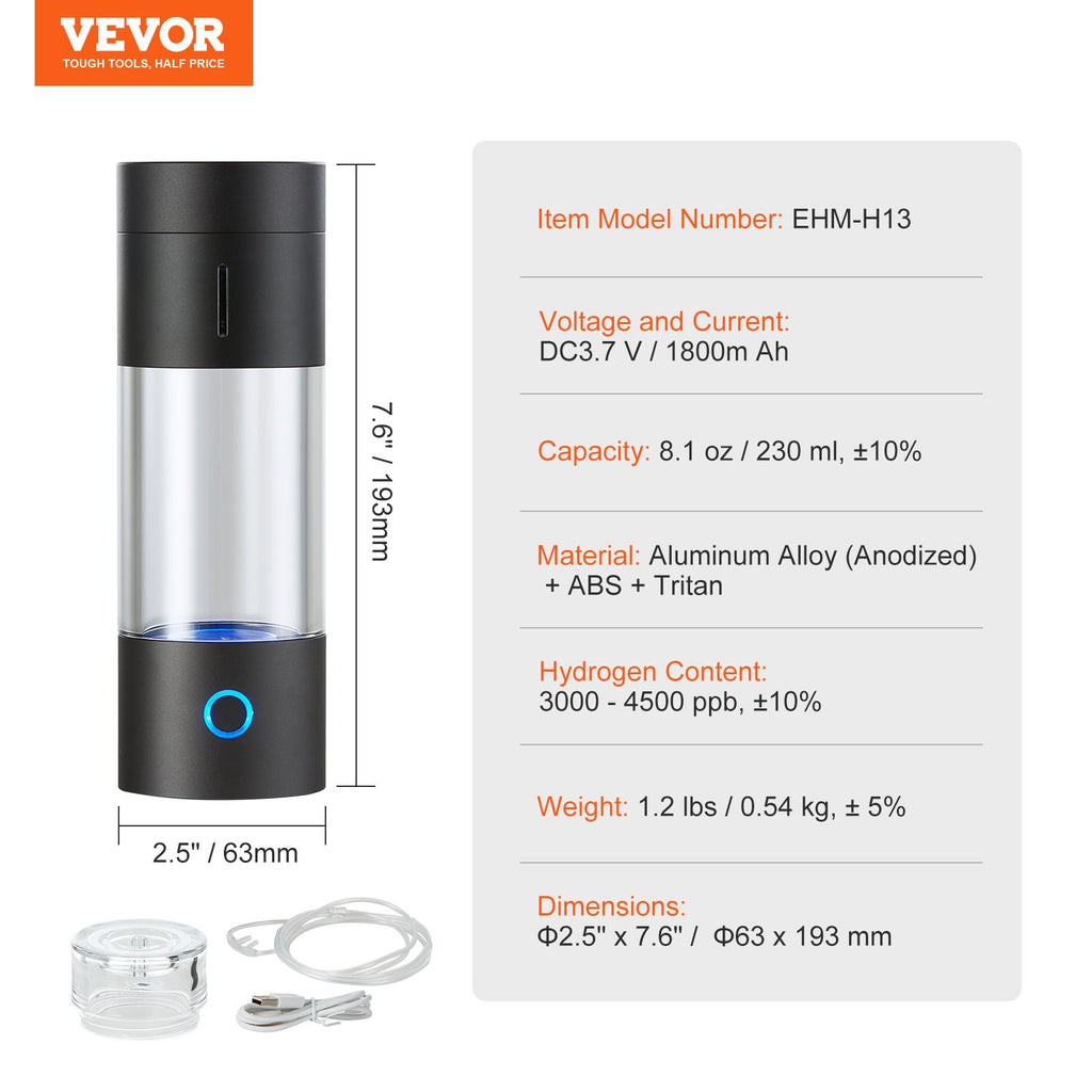 Vandenilio vandens generatorius VEVOR EHM-H13, 230 ml