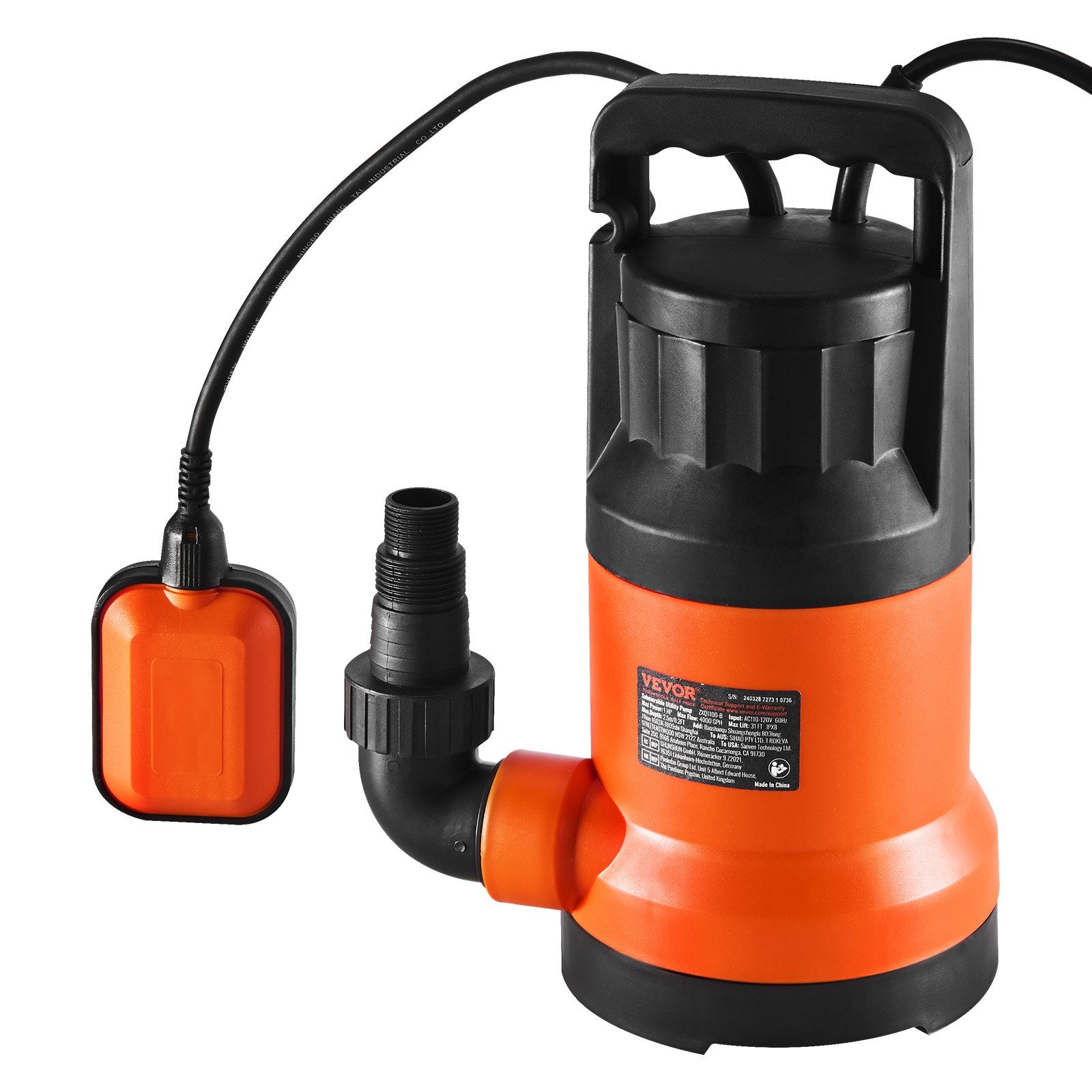 Panardinamas vandens siurblys VEVOR ZXQ1000-B, 700 W