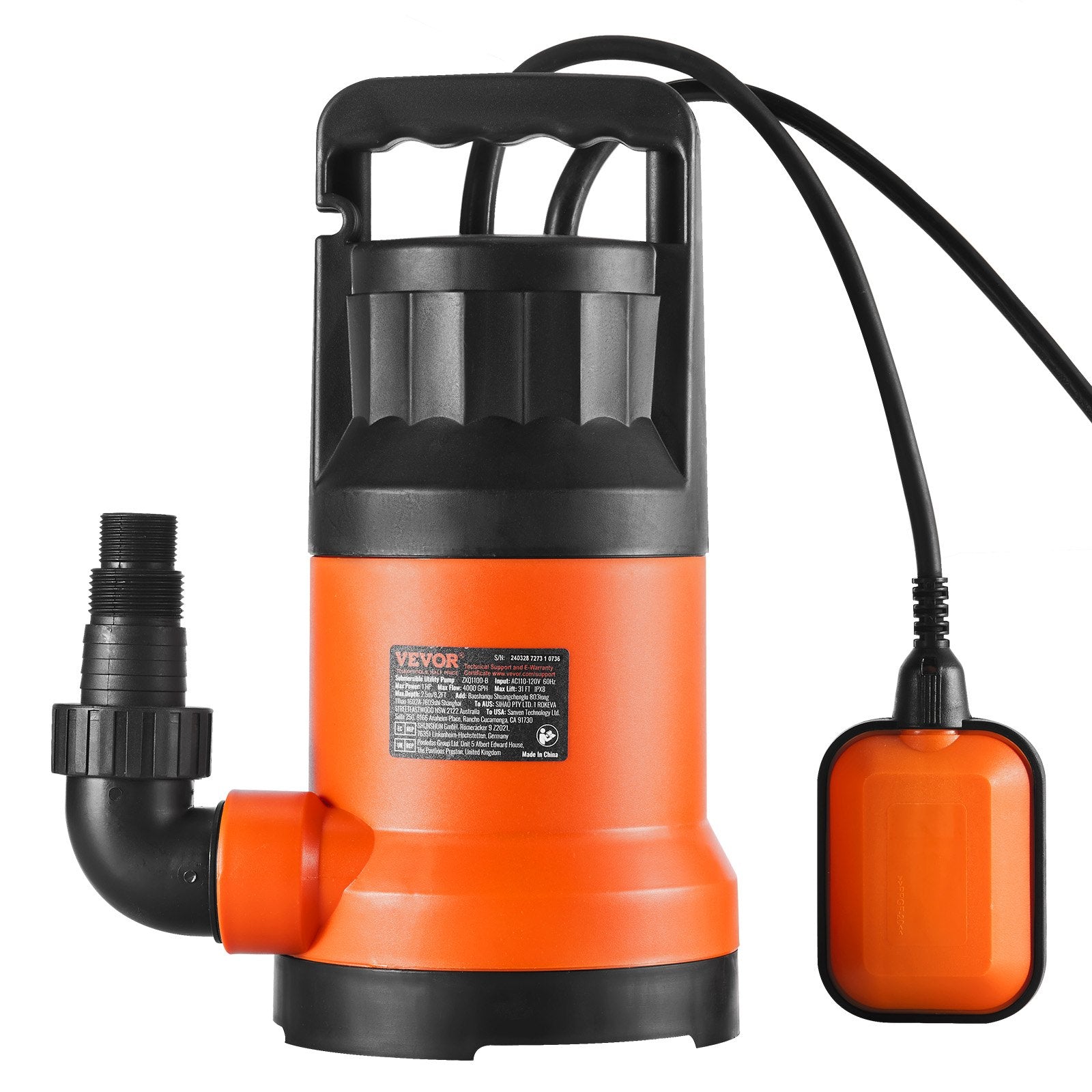 Panardinamas vandens siurblys VEVOR ZXQ1000-B, 700 W