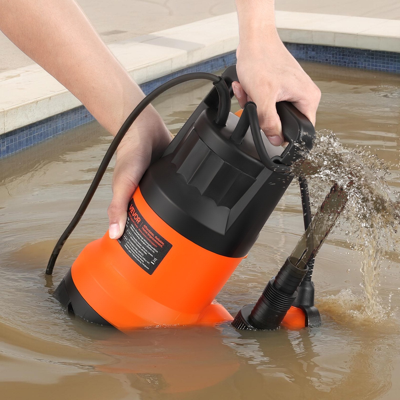 Panardinamas drenažinis siurblys VEVOR ZXW750-B, 650 W, 15000 l/val.