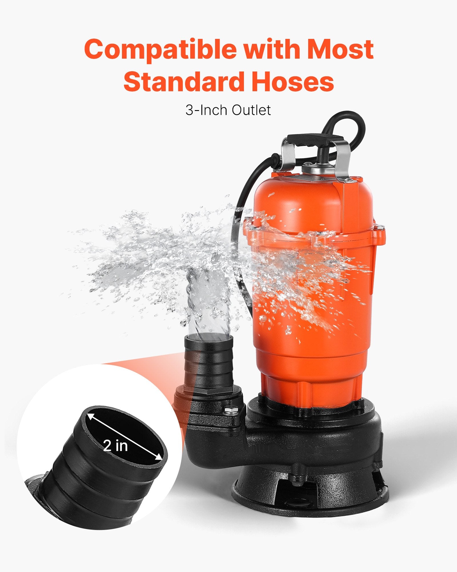 Panardinamas nešvaraus vandens siurblys VEVOR WQD550, 550 W