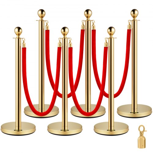 Atitvarų stulpeliai VEVOR Gold Stanchions 6Pcs, 6 vnt. komplektas