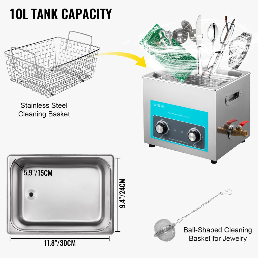 Ultragarsinė valyklė VEVOR 10L, 240W