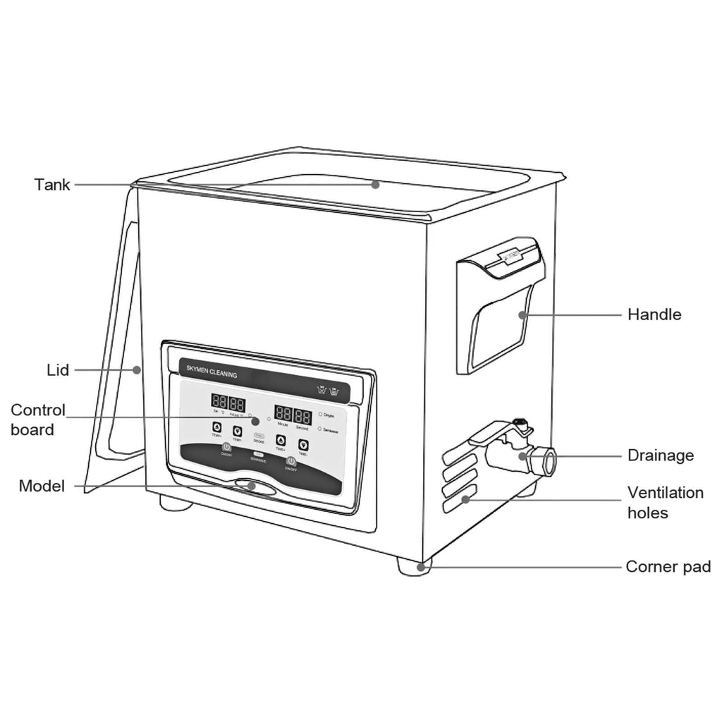 Ultragarsinė valyklė VEVOR 3.2L, 120W