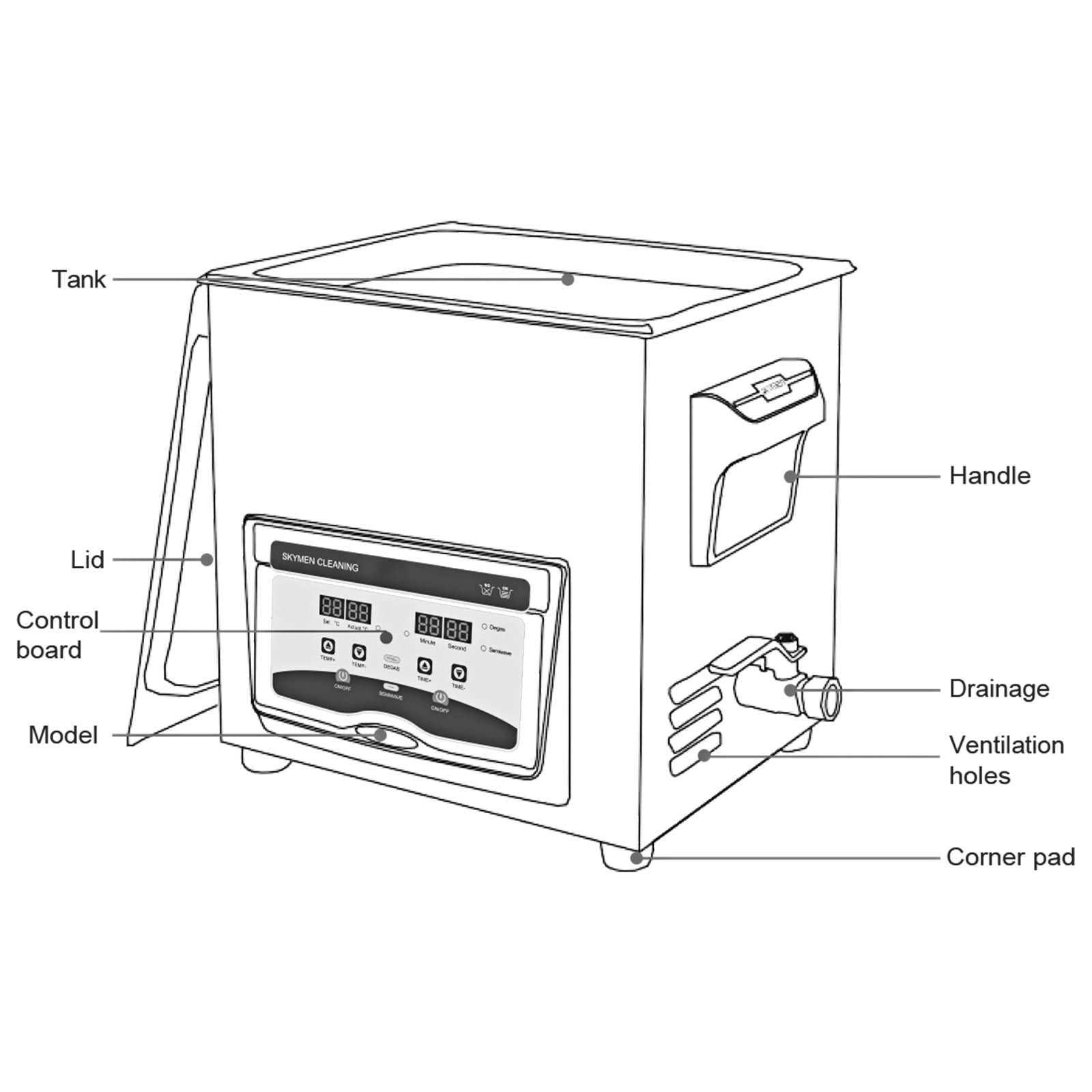 Ultragarsinė valyklė VEVOR 3.2L, 120W