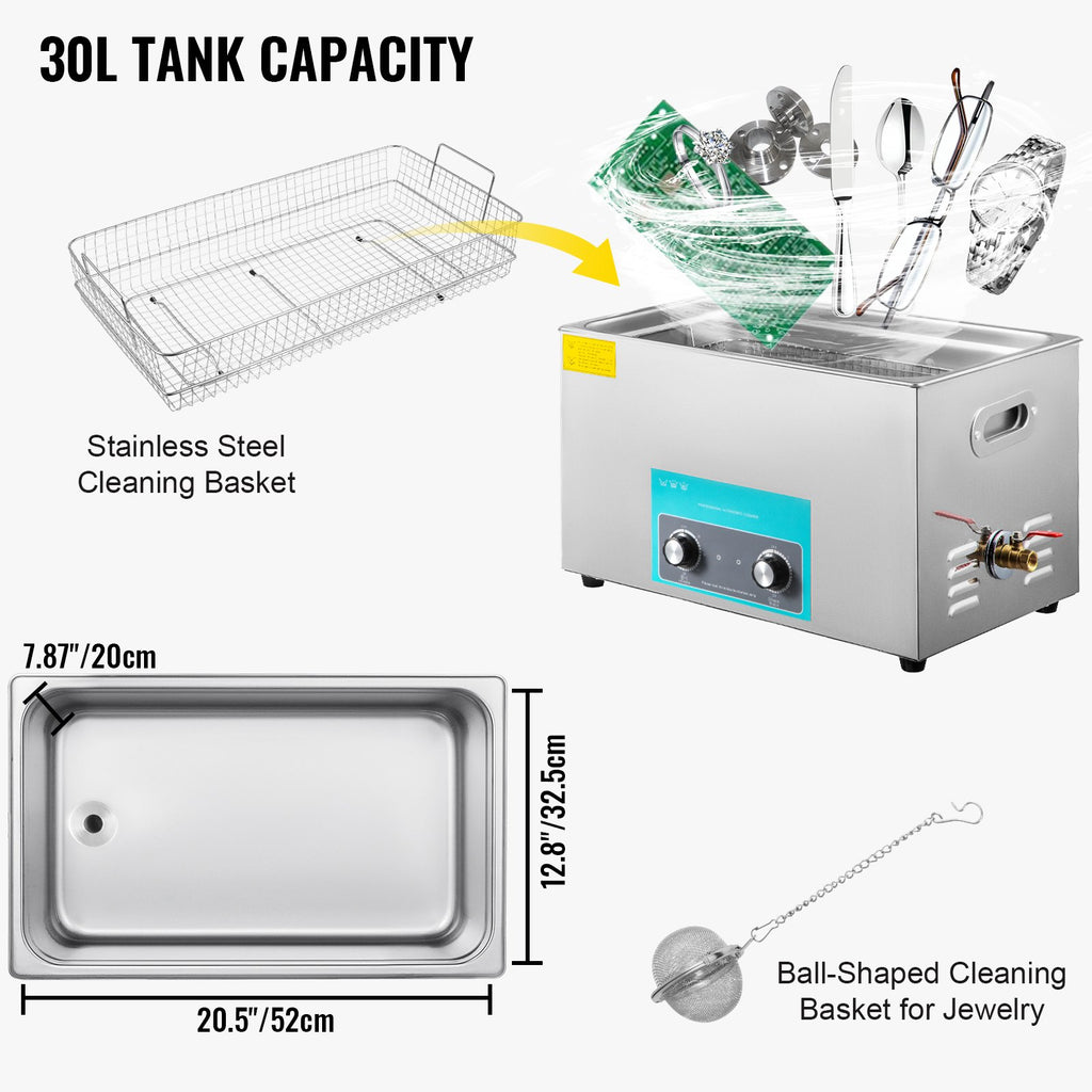 Ultragarsinė valyklė VEVOR 30L, 600W