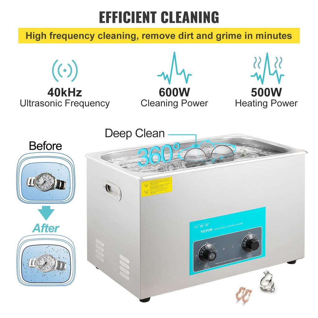 Ultragarsinė valyklė VEVOR 30L, 600W