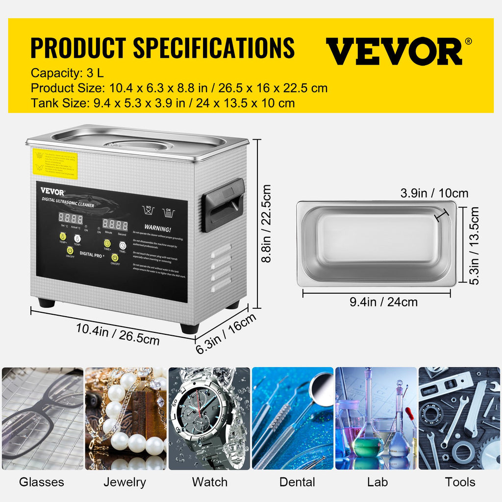 Ultragarsinė vonelė VEVOR MH-020S, 3 l talpos
