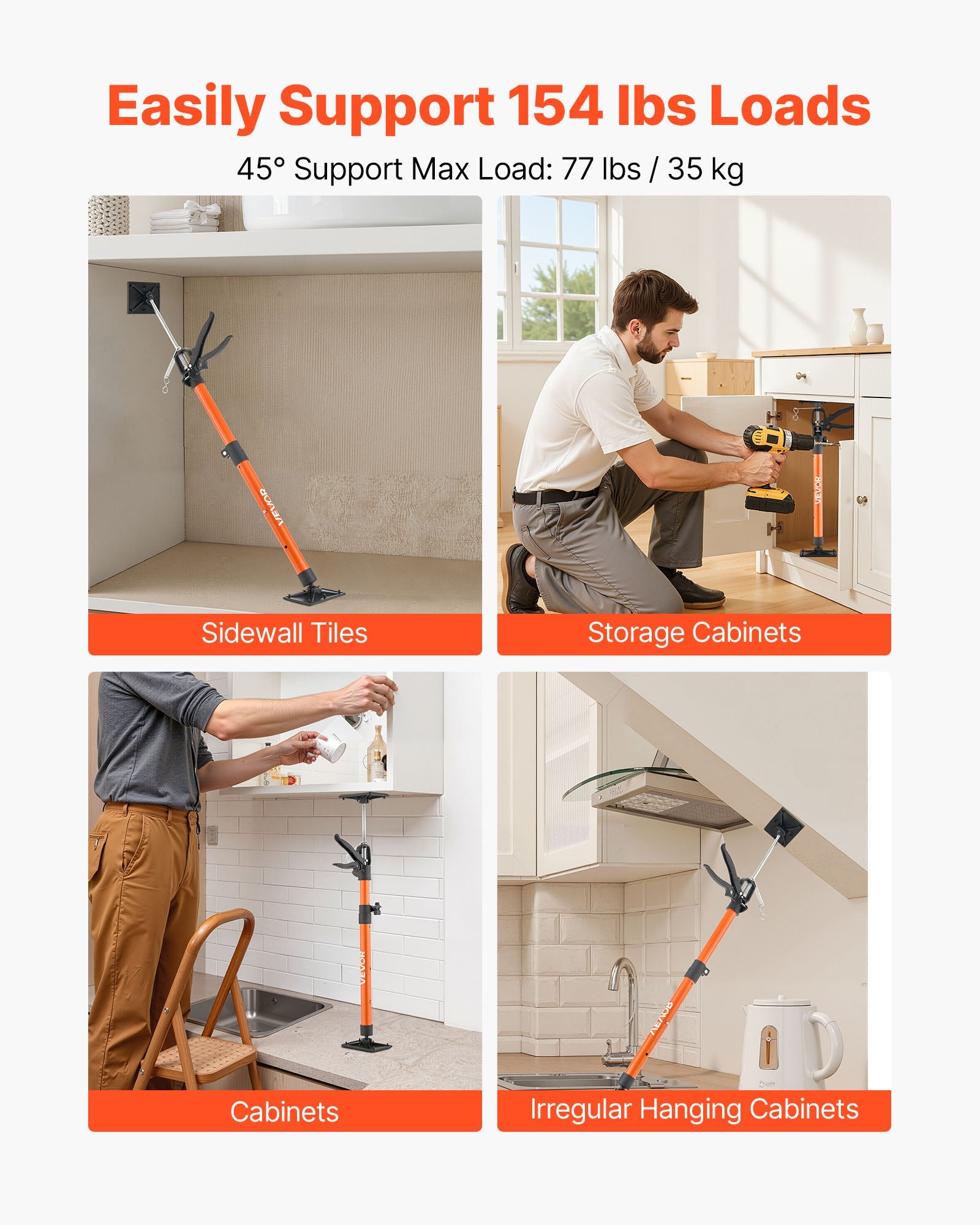 Teleskopiniai atraminiai strypai VEVOR JF-ZCG003-245, 54–155 cm