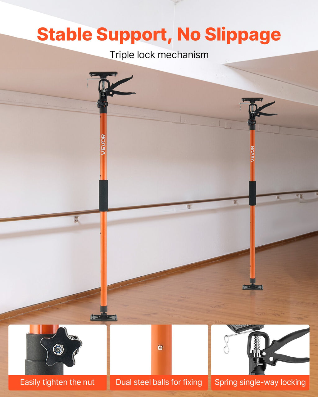 Teleskopinis atraminis strypas VEVOR JF-ZCG003-4114, 116–290 cm