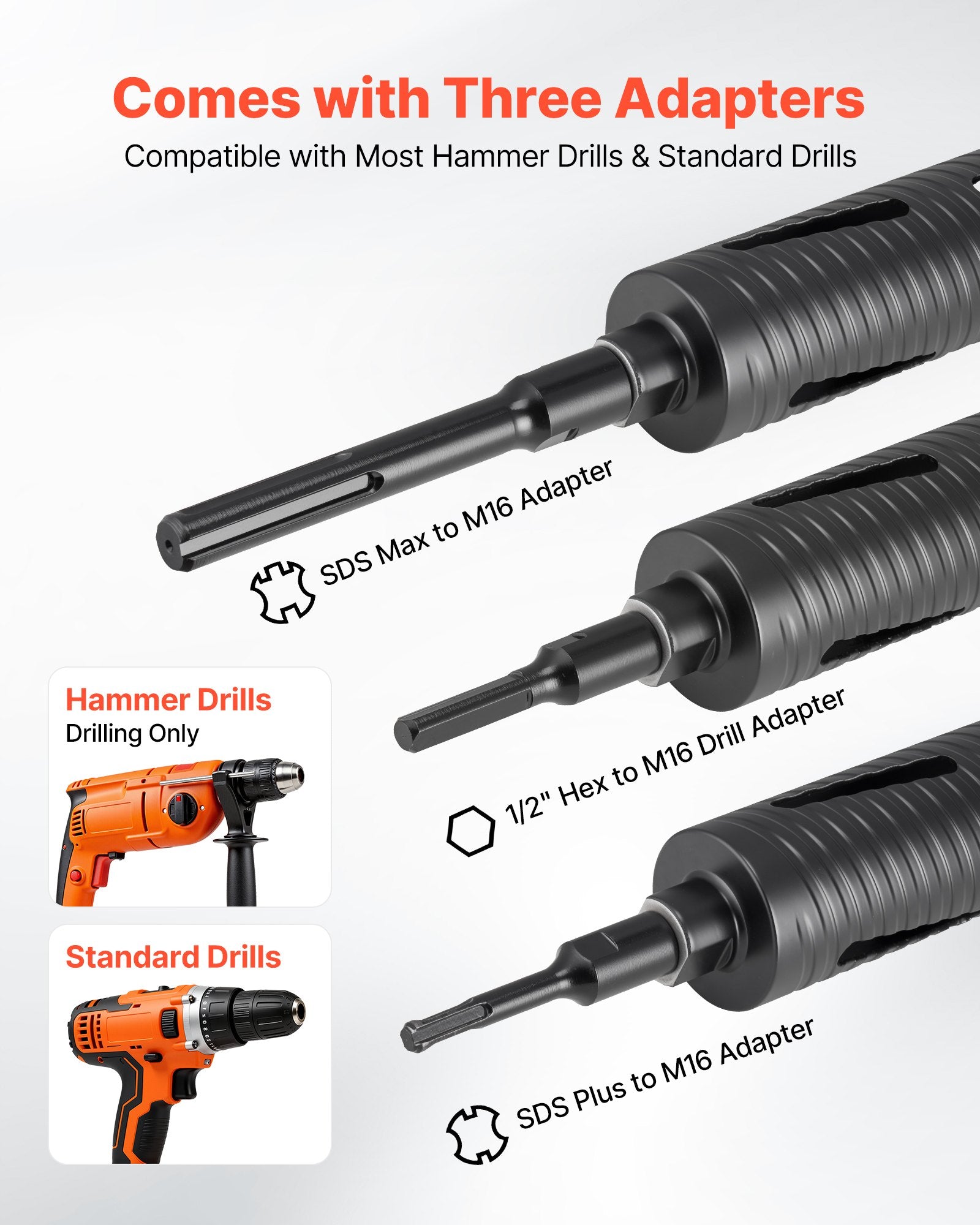 Deimantinė gręžimo karūna VEVOR dry drill 63*240, 64 mm skersmens