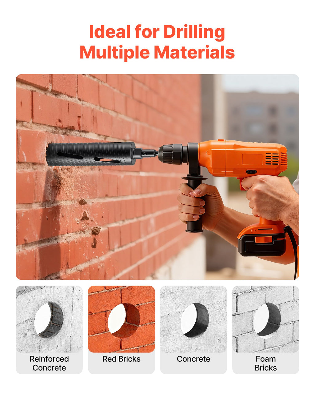 Deimantinė gręžimo karūna VEVOR dry drill 63*240, 64 mm skersmens