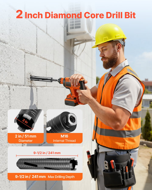 Deimantinė gręžimo karūna VEVOR dry drill 50*240, 51 mm
