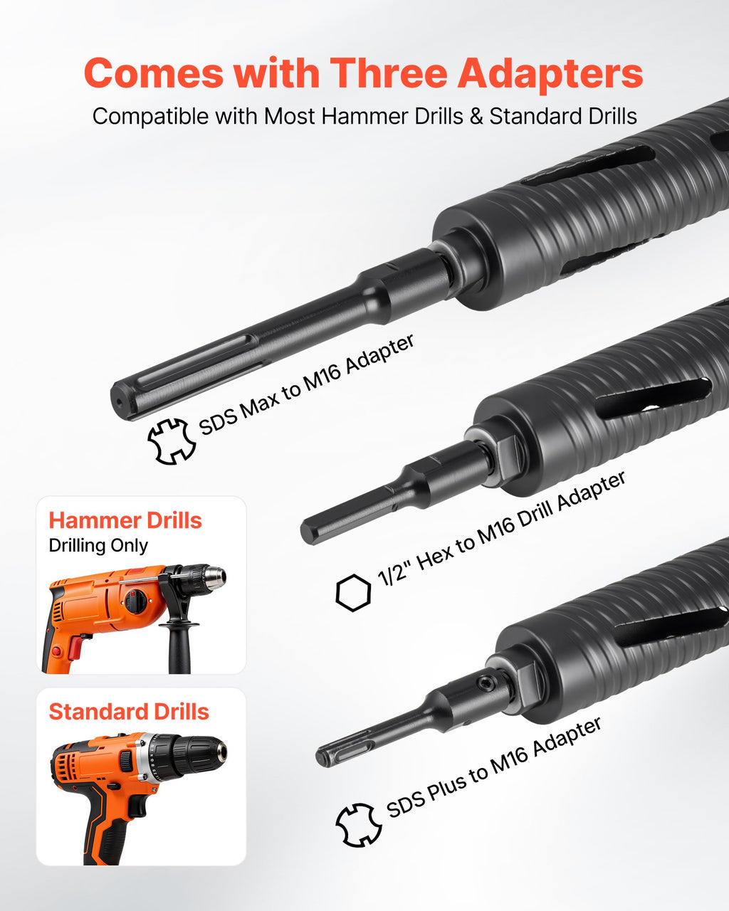 Deimantinė gręžimo karūna VEVOR dry drill 50*240, 51 mm