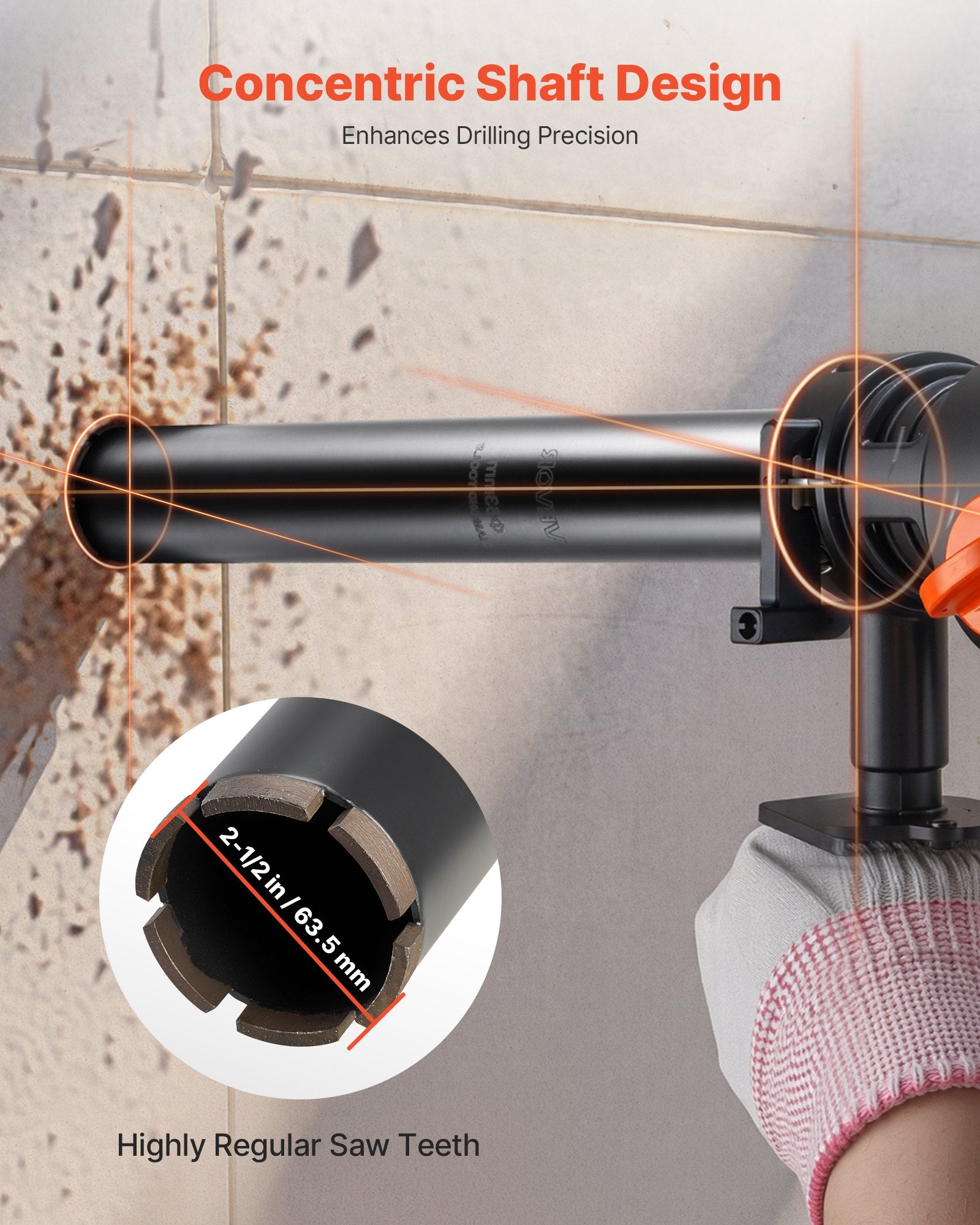 Deimantinė gręžimo karūna VEVOR 63*350, 63,5 mm skersmens