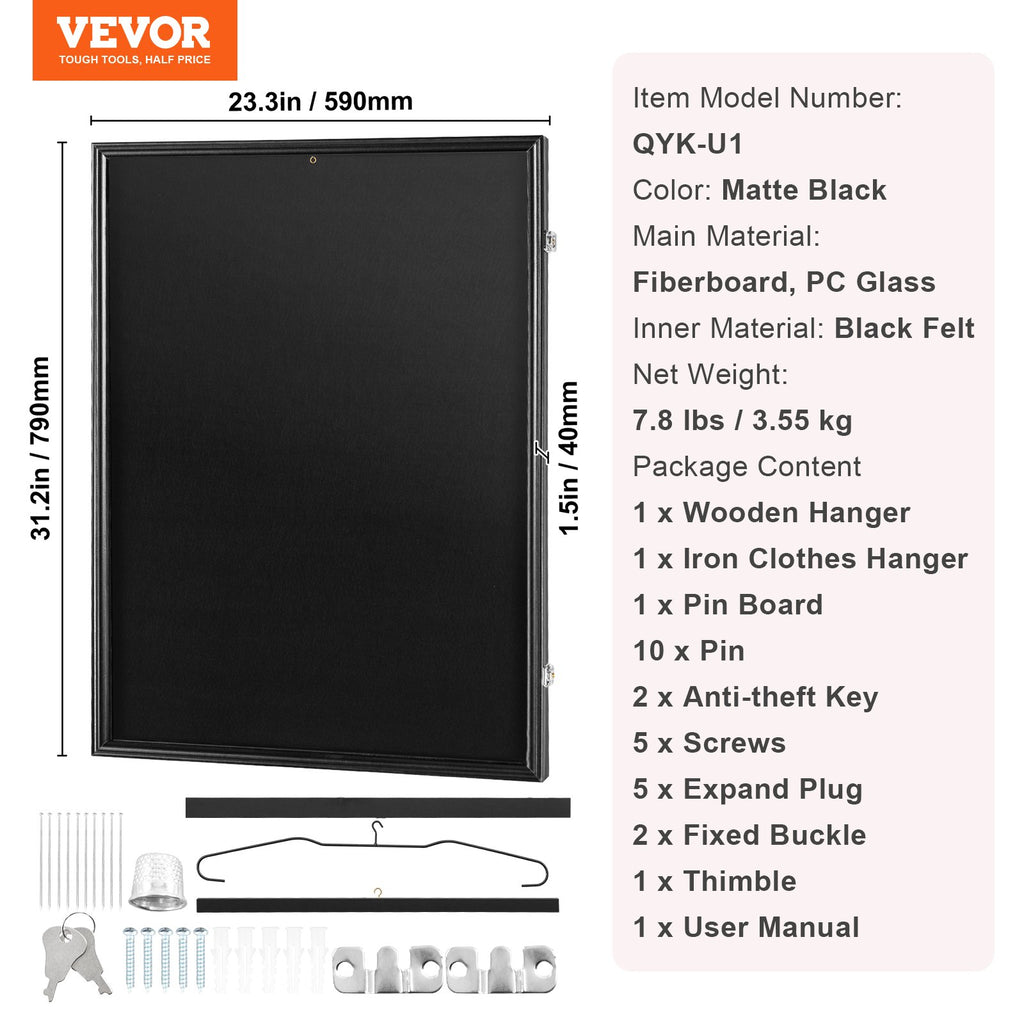 Marškinėlių rėmas-vitrina VEVOR QYK-U1, 590 x 790 x 40 mm