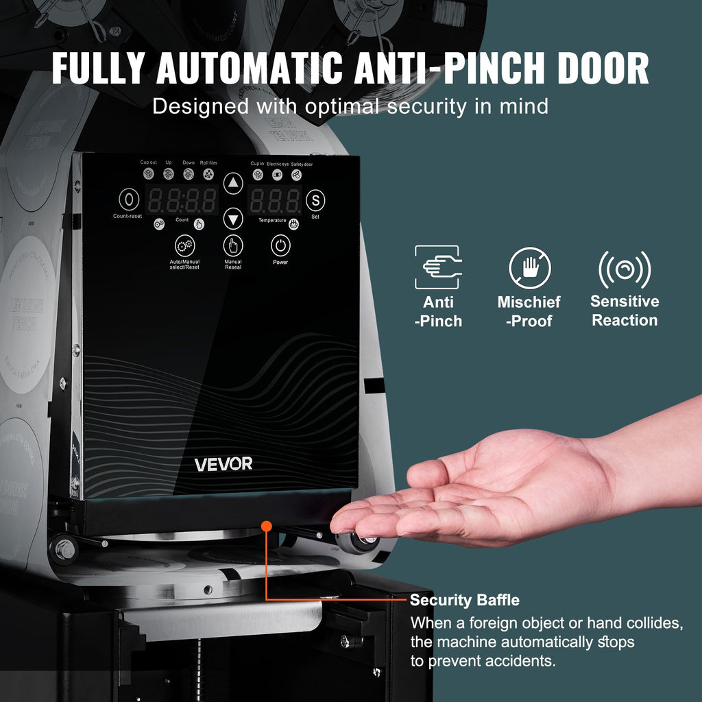 Automatinis puodelių užlydymo aparatas VEVOR WY-980, 500–650 vnt./val.
