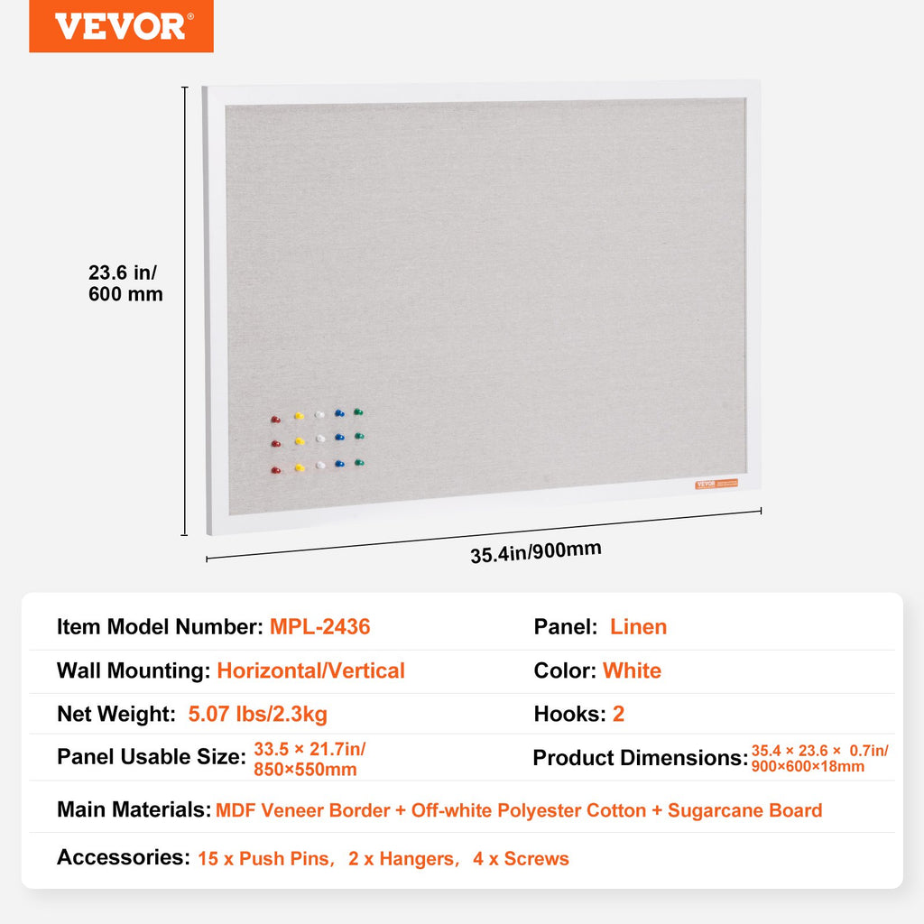 Korkinė lenta VEVOR CCB-2436, 90 x 60 cm